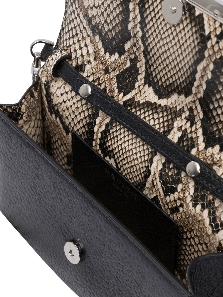 Alexander Mcqueen Textured Black Lamb Leather Clutch