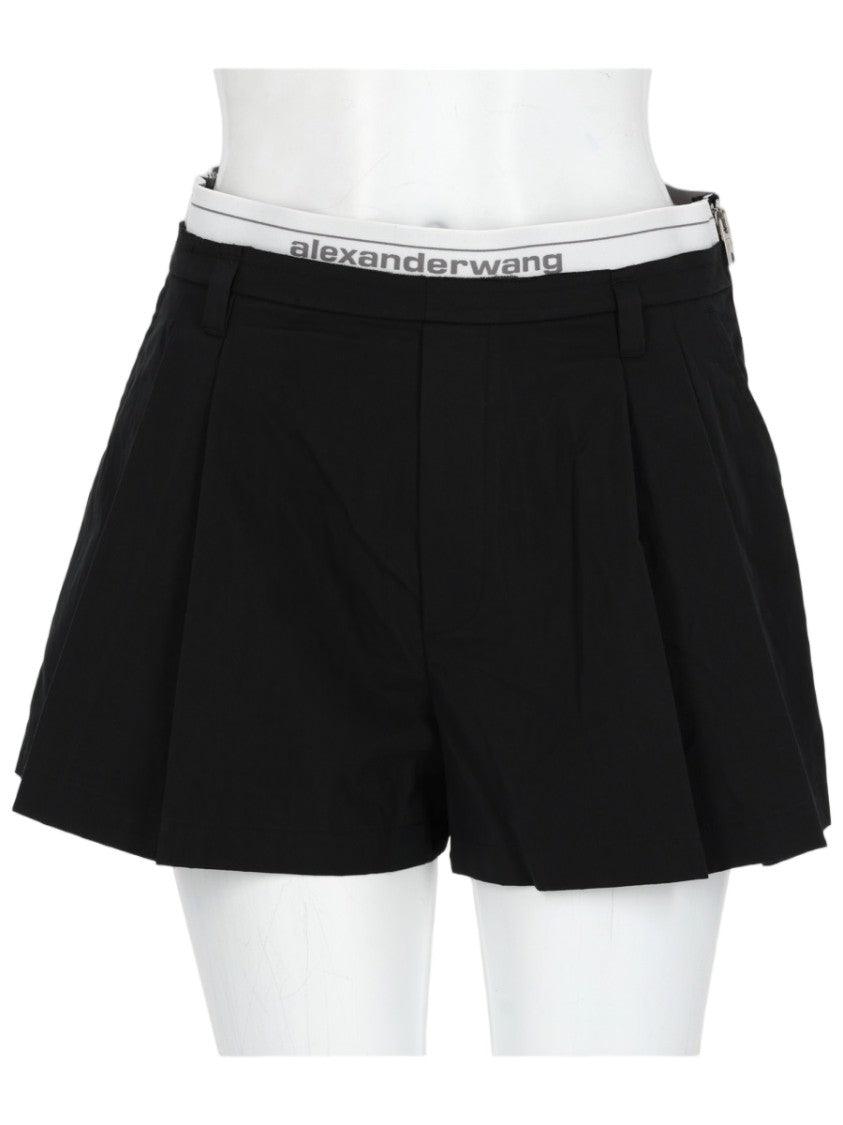 Alexander Wang Tailored Pleated Elastic Waist Shorts