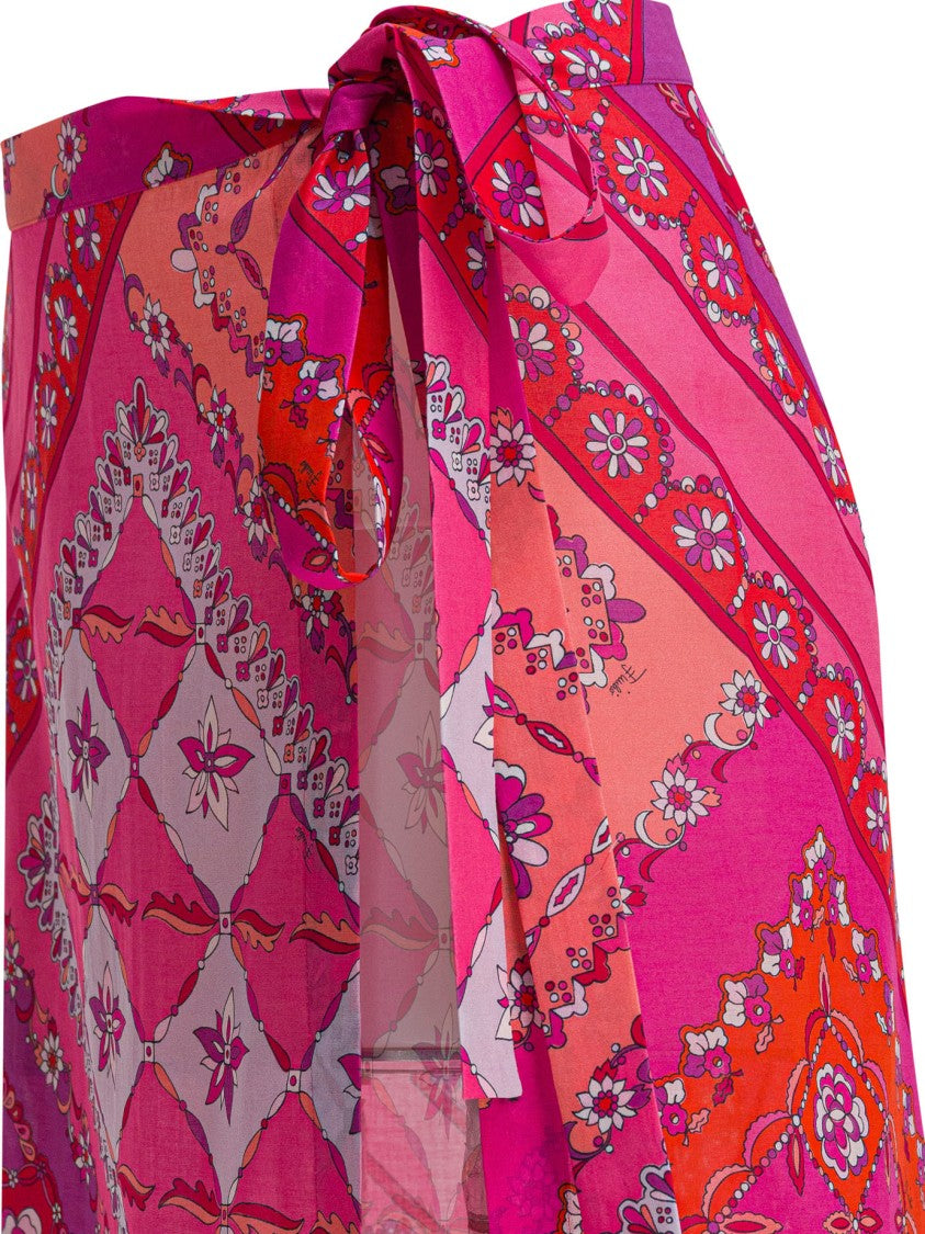 Pucci Festa Print Midi Skirt