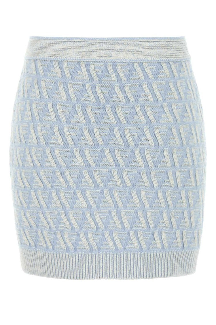 Fendi Embroidered Silk Blend Mini Skirt