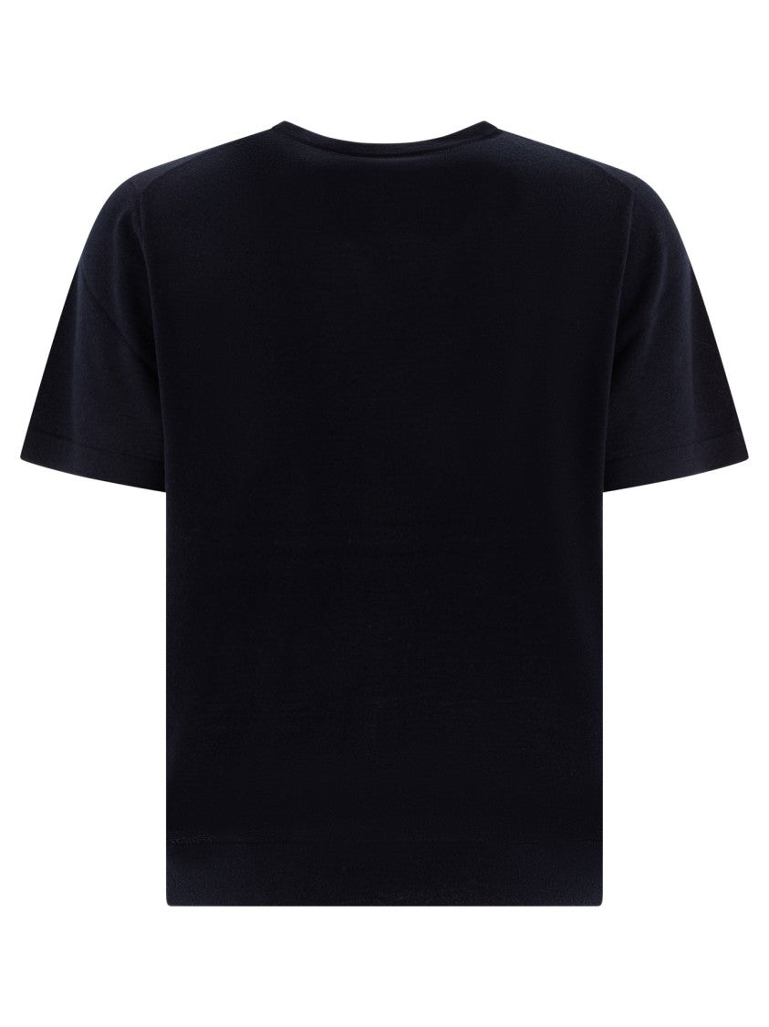 Vince Short-Sleeved Sweater In Merino Wool