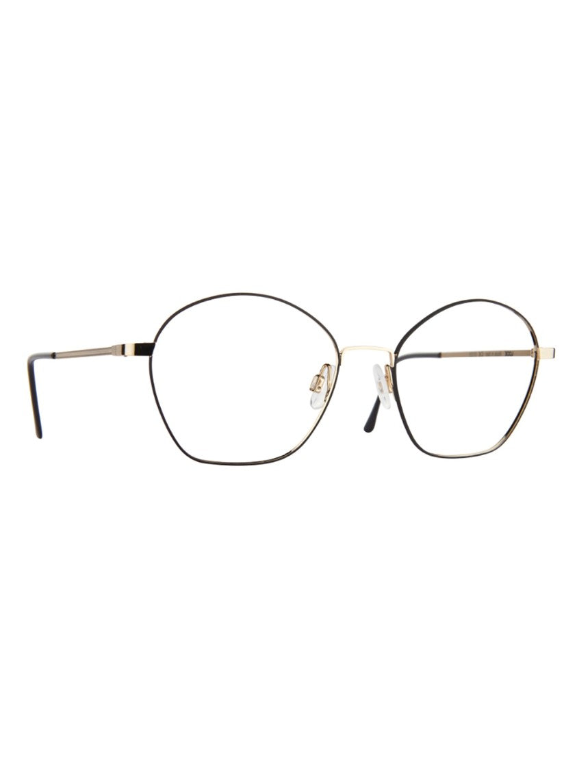 Look Geometric Black Optical Frames With Sleek Metal Finish