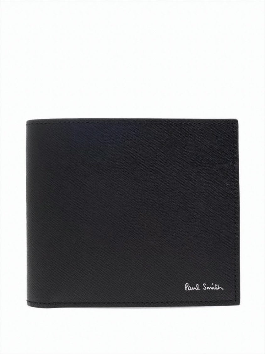 Paul Smith Textured Leather Bifold Wallet With Embossed Signature