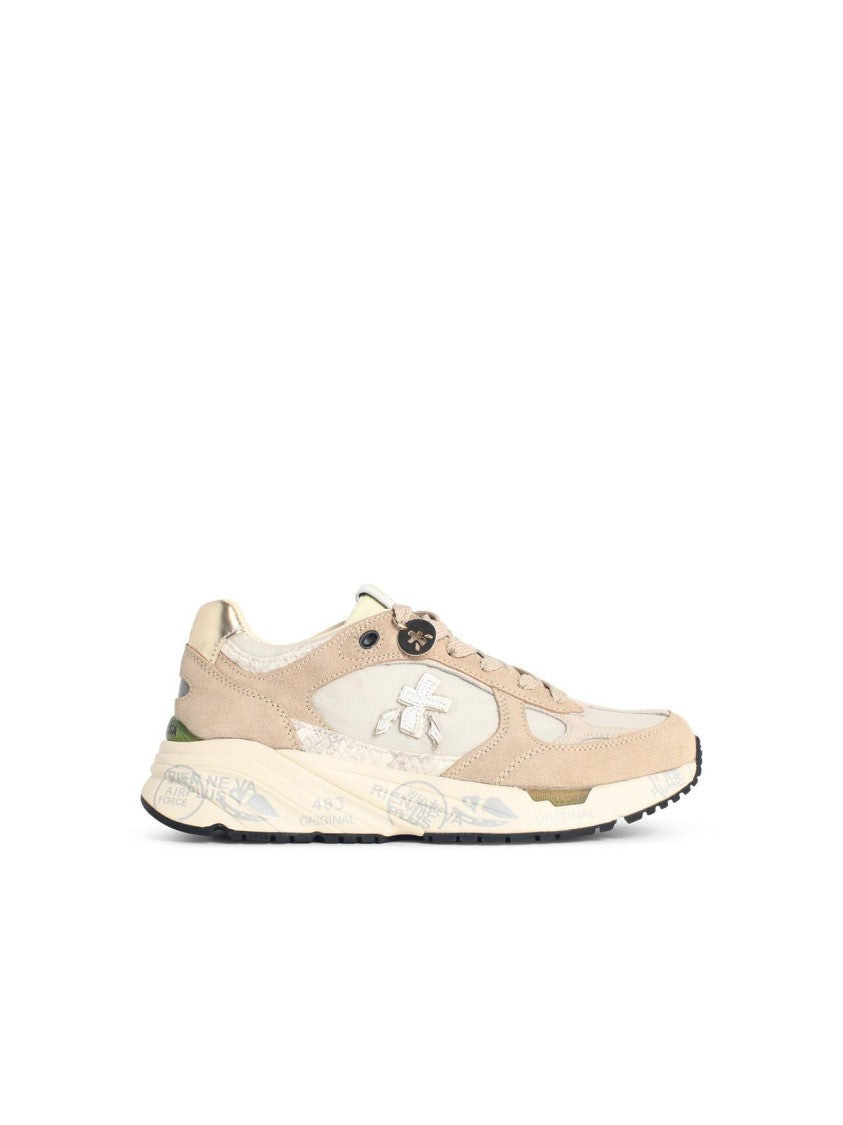 Premiata 'Mased' Beige Leather Blend Sneakers