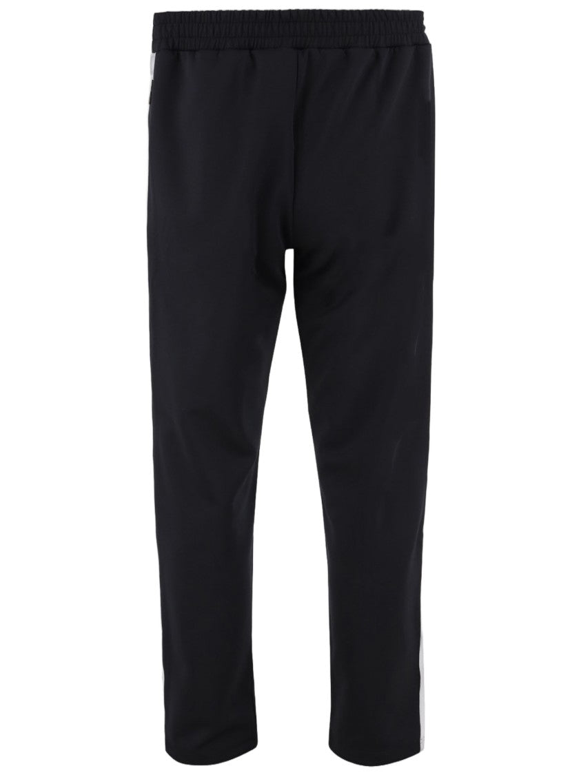 Just Cavalli Tailored Black Track Pants With Contrasting White Side Stripes
