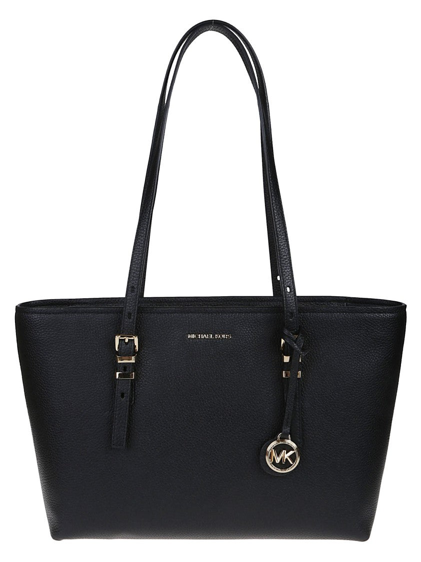 Michael Kors Black Medium Quinn Leather Tote Bag