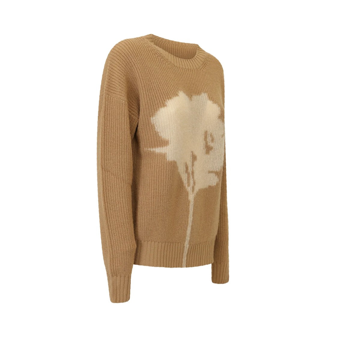 Max Mara Timeless Virgin Wool Sweater With Floral Pattern
