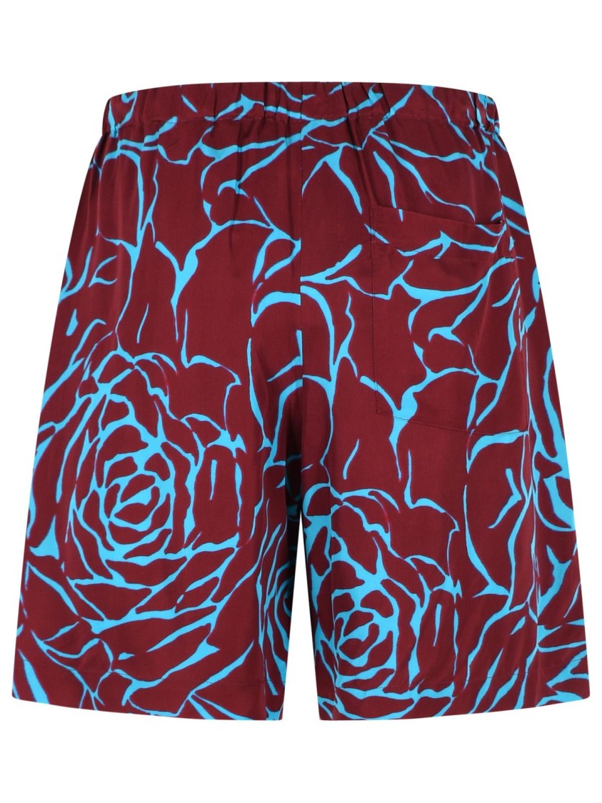 Dries Van Noten 'Piperi' Bermuda Shorts In Burgundy Viscose Twill