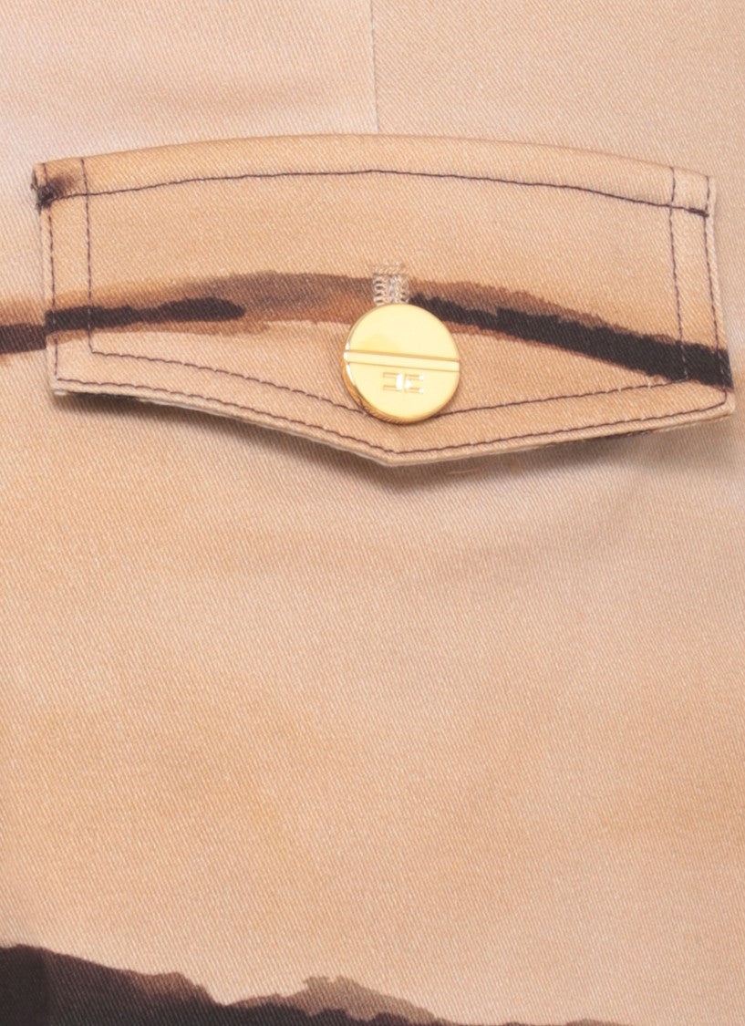 Elisabetta Franchi Logo Button Pattern Shorts