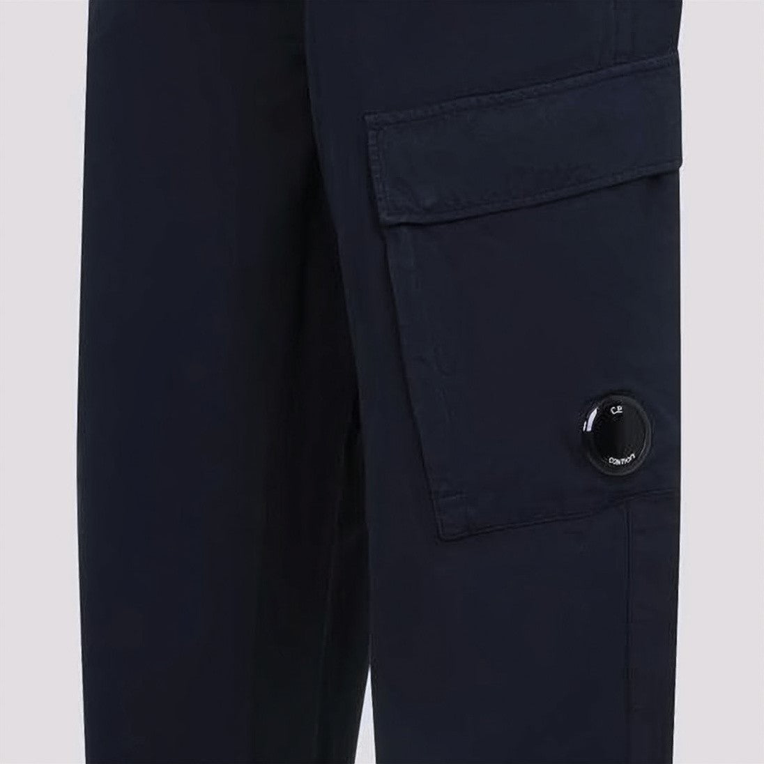 C.P. Company Navy Cotton Linen Straight Pants