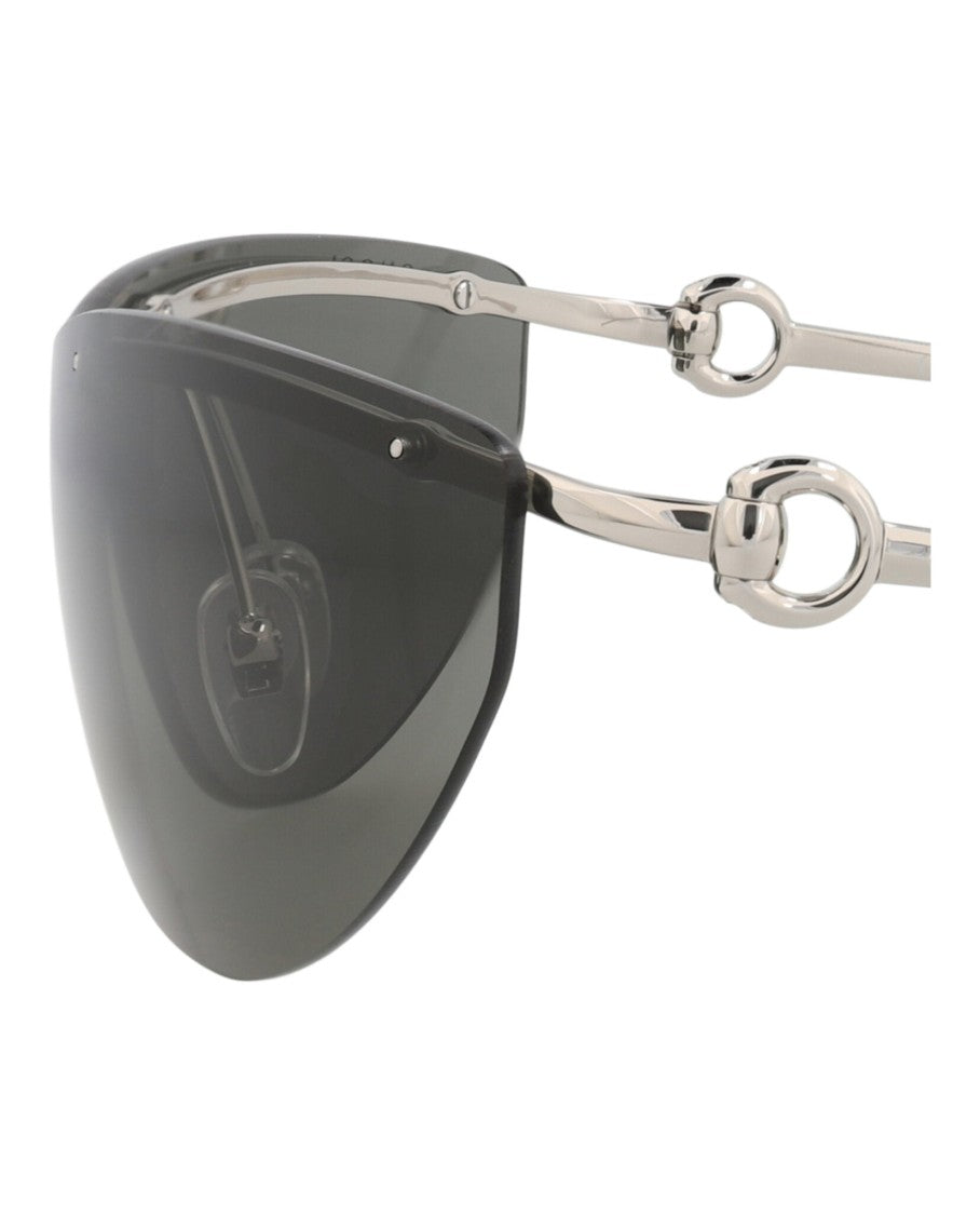 Gucci Shield-Frame Metal Sunglasses