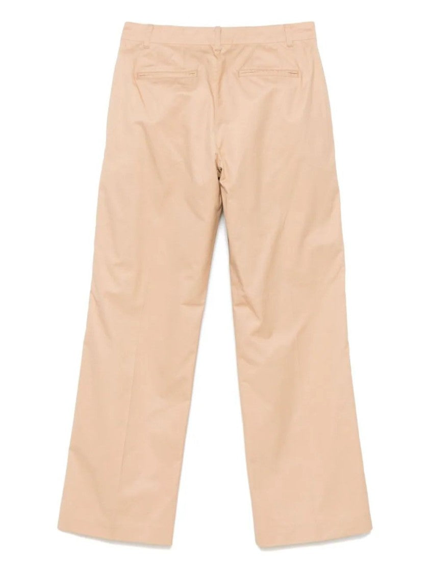 Lauren Ralph Lauren Flat Front Beige Trousers With Classic Cut