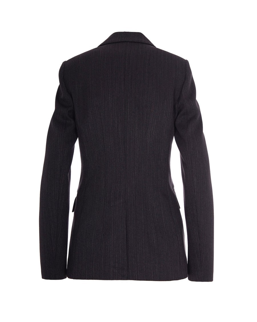 Liu Jo Dark Grey Pinstripe Double-Breasted Blazer
