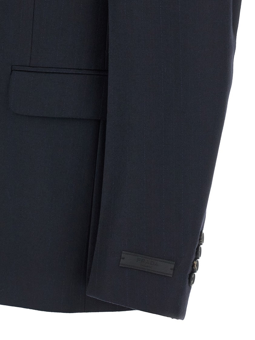 Prada Tailored Pinstriped Blazer And Trouser Set