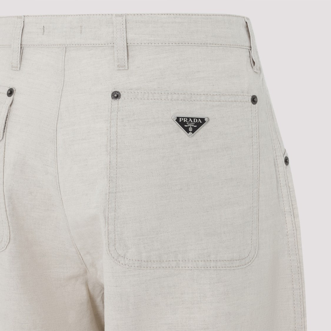 Prada Straight-Leg Trousers In Premium Cotton-Linen Blend