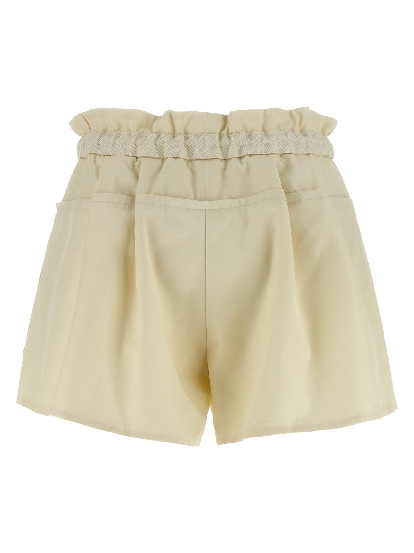 Moncler Flared Twill Shorts With Adjustable Drawstring