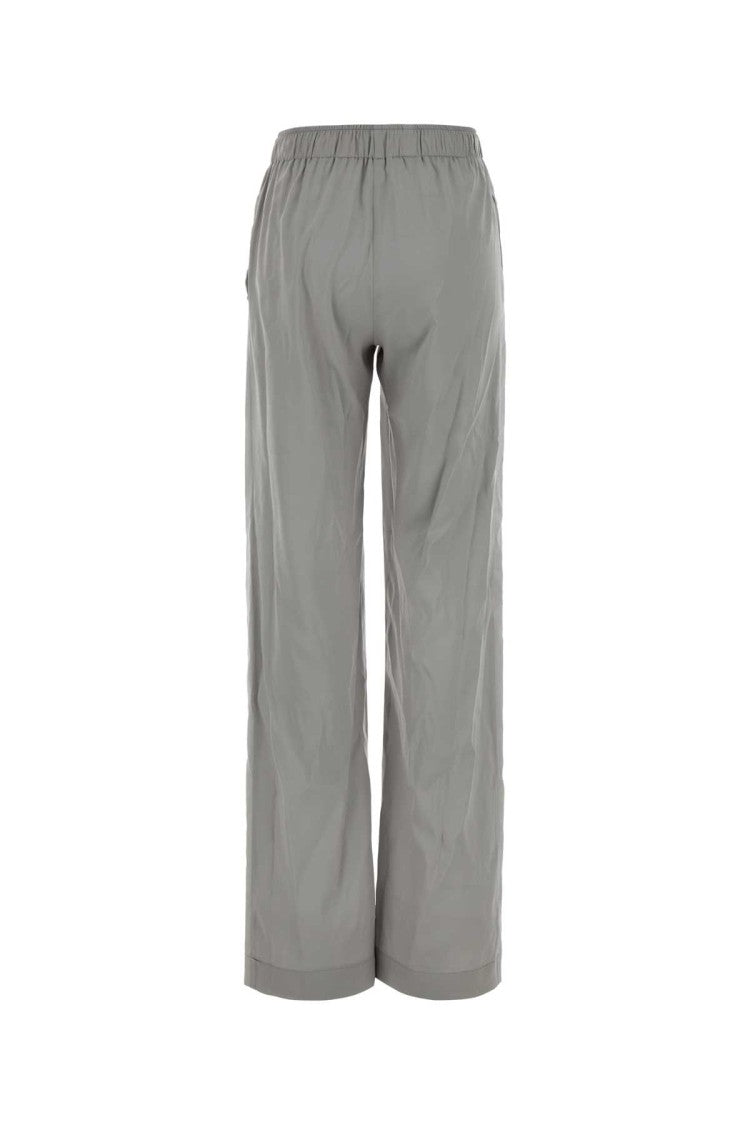 Ermanno Scervino Grey Stretch Silk Palazzo Pant