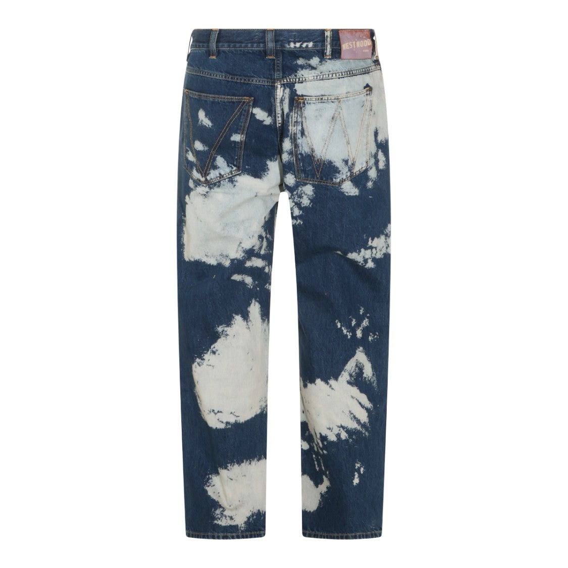 Vivienne Westwood Blue Denim Ranch Jeans With Artistic Paint Details