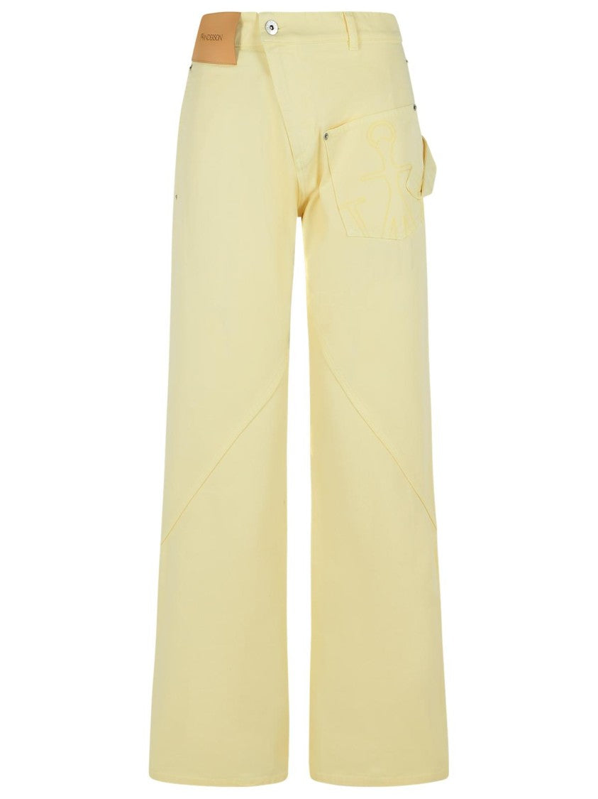 J. W. Anderson Workwear' Cotton Pants With Yellow Twisted Leg