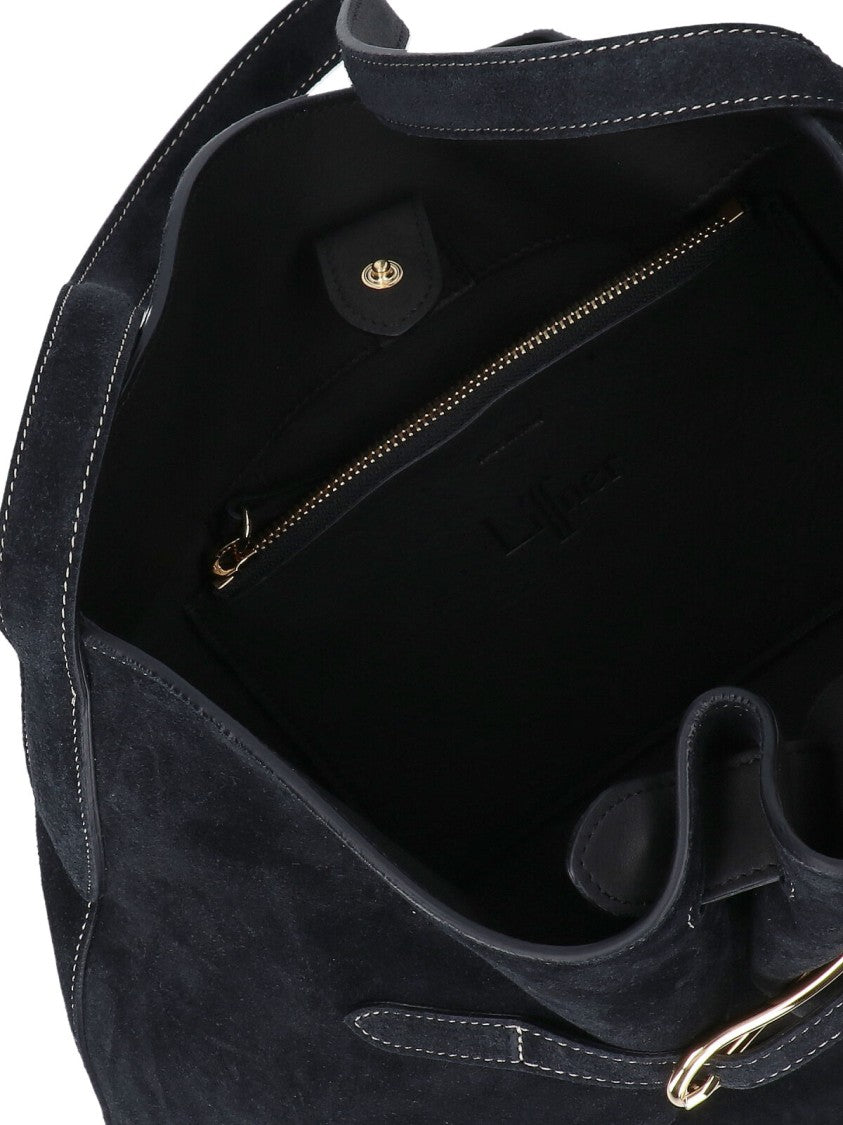 Liffner Large "Belted Bag" Bucket Bag – Black