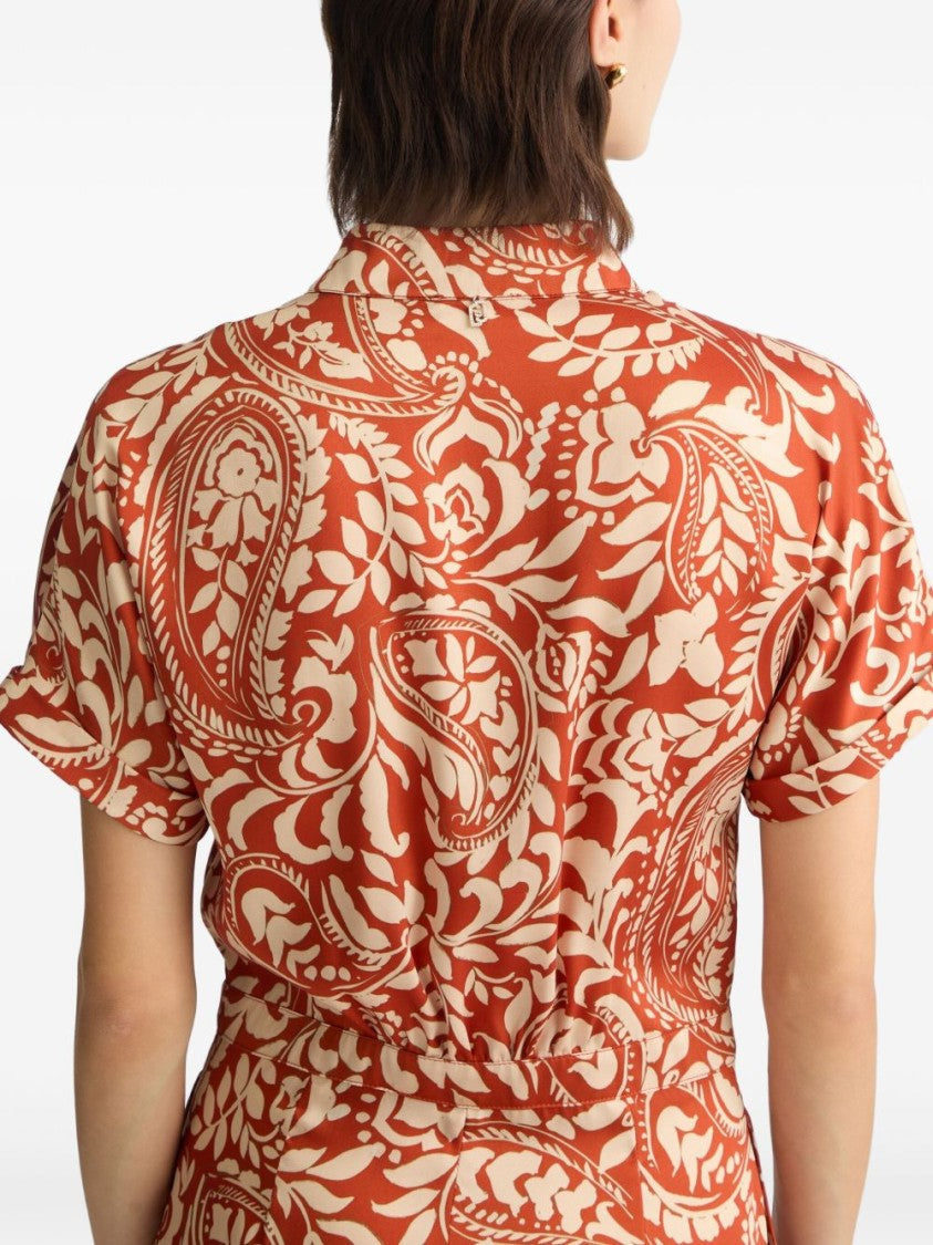 Liu Jo Relaxed Fit Brown Trousers With Paisley Print