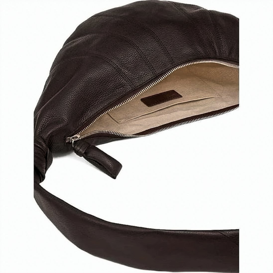 Lemaire Black Soft Cowhide Leather Pleated Bag