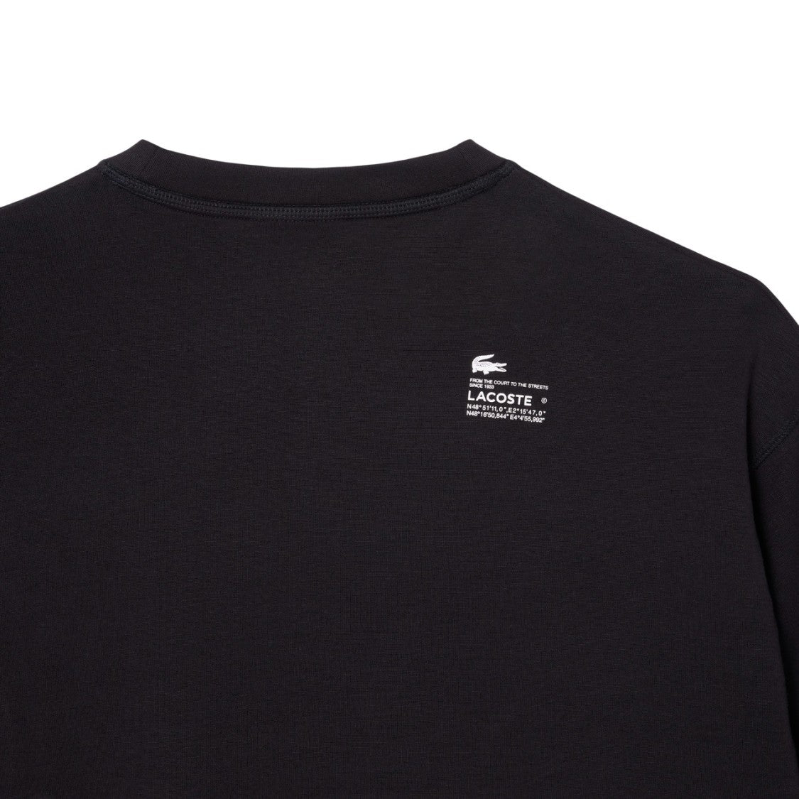 Lacoste Black Oversized Double-Faced Cotton Sweatshirt