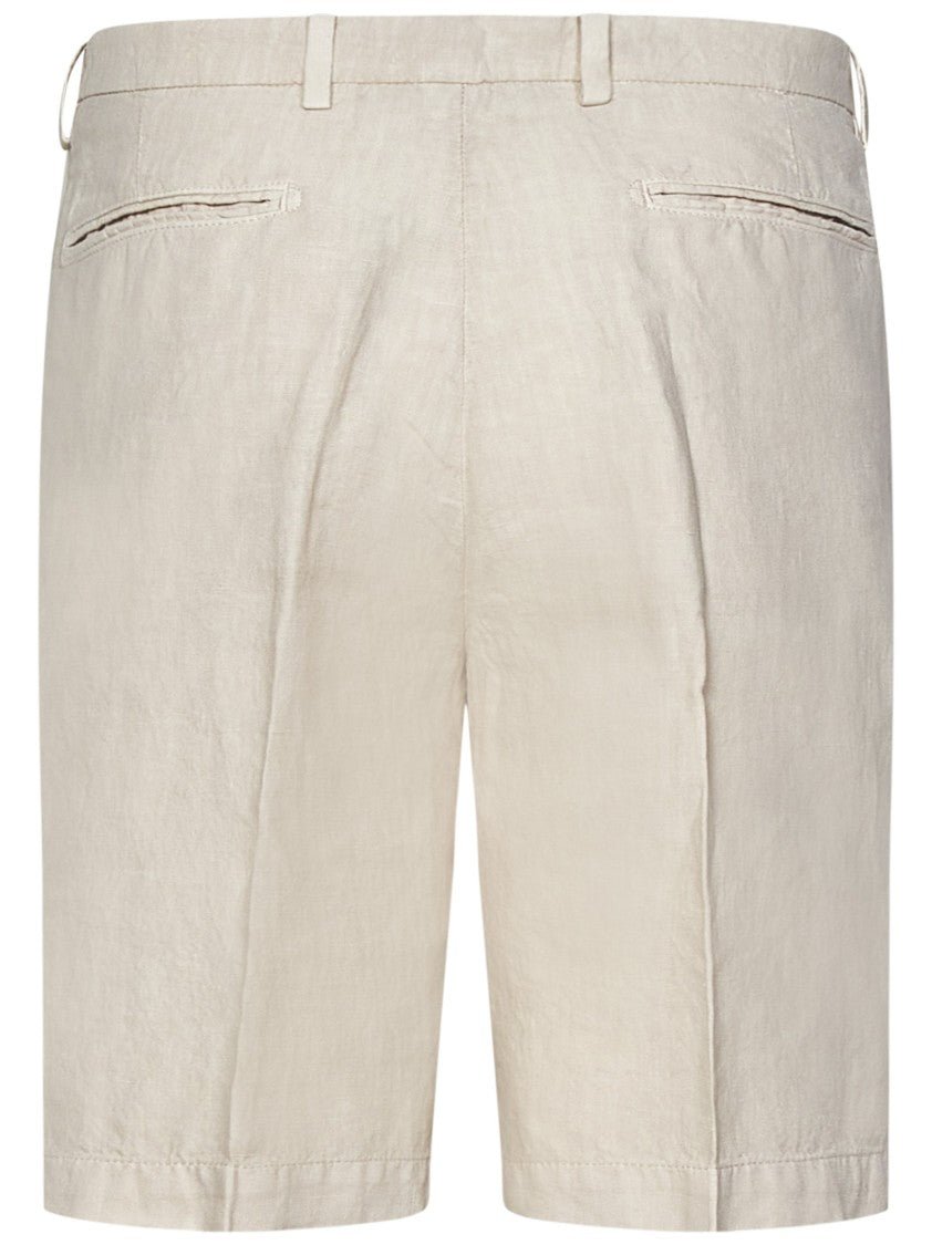 Boglioli Tailored Knee-Length Beige Bermuda Shorts