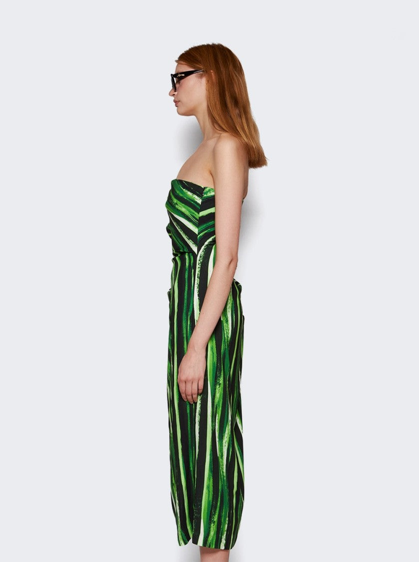 Proenza Schouler Painted Stripe Strapless Dress