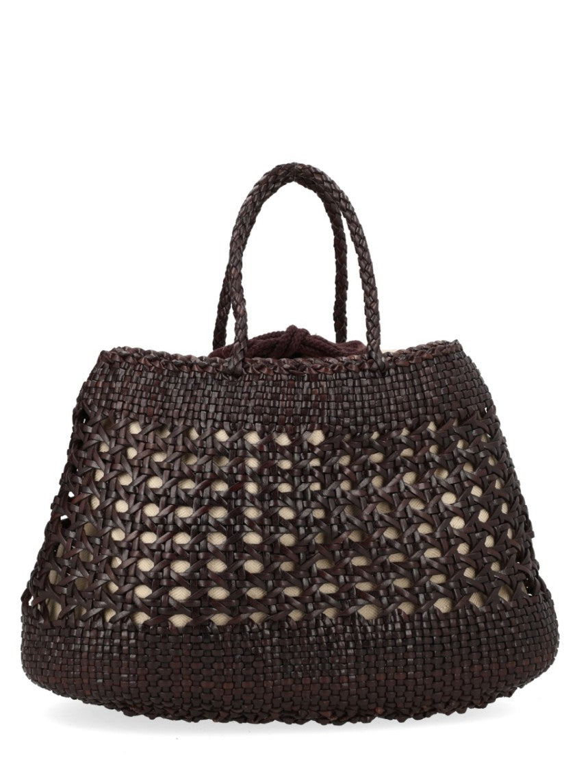 Dragon Diffusion Brown Santa Cano Woven Leather Handbag