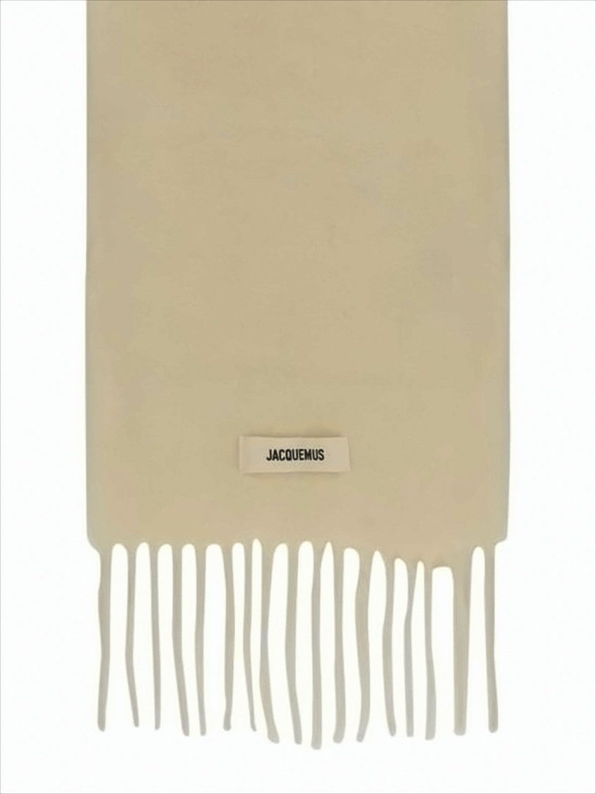 Jacquemus Fringed Rectangular Scarf With Minimalist Design