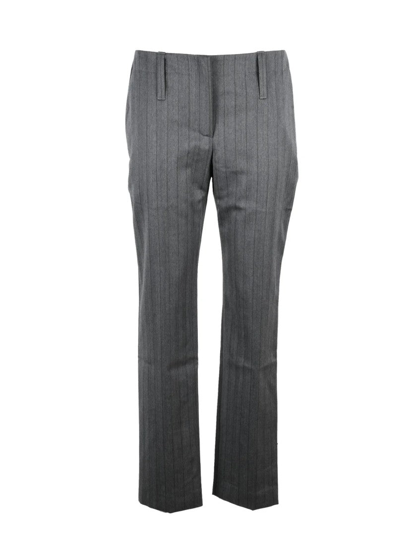 Alexander Mcqueen Grey Pinstripe Wool Pants