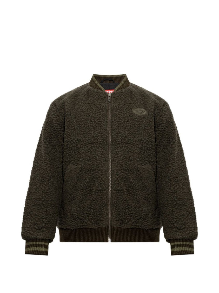 Diesel Plush Textured Jacket With Ribbed Detailing