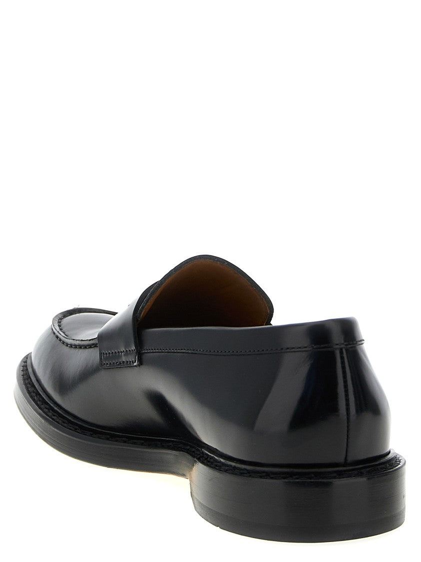 Doucal's Leather Loafers With Embossed Bowl Stitching