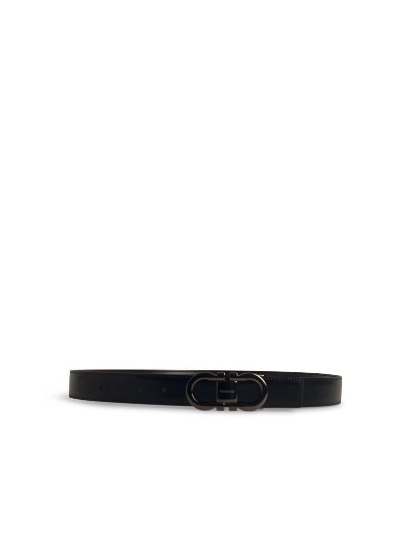 Salvatore Ferragamo Reversible Black Calfskin Belt