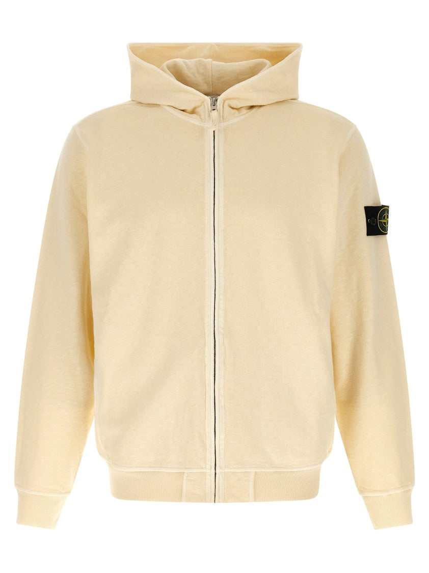 Stone Island Flamed-Effect Malfilé Cotton Hoodie With Logo Badge