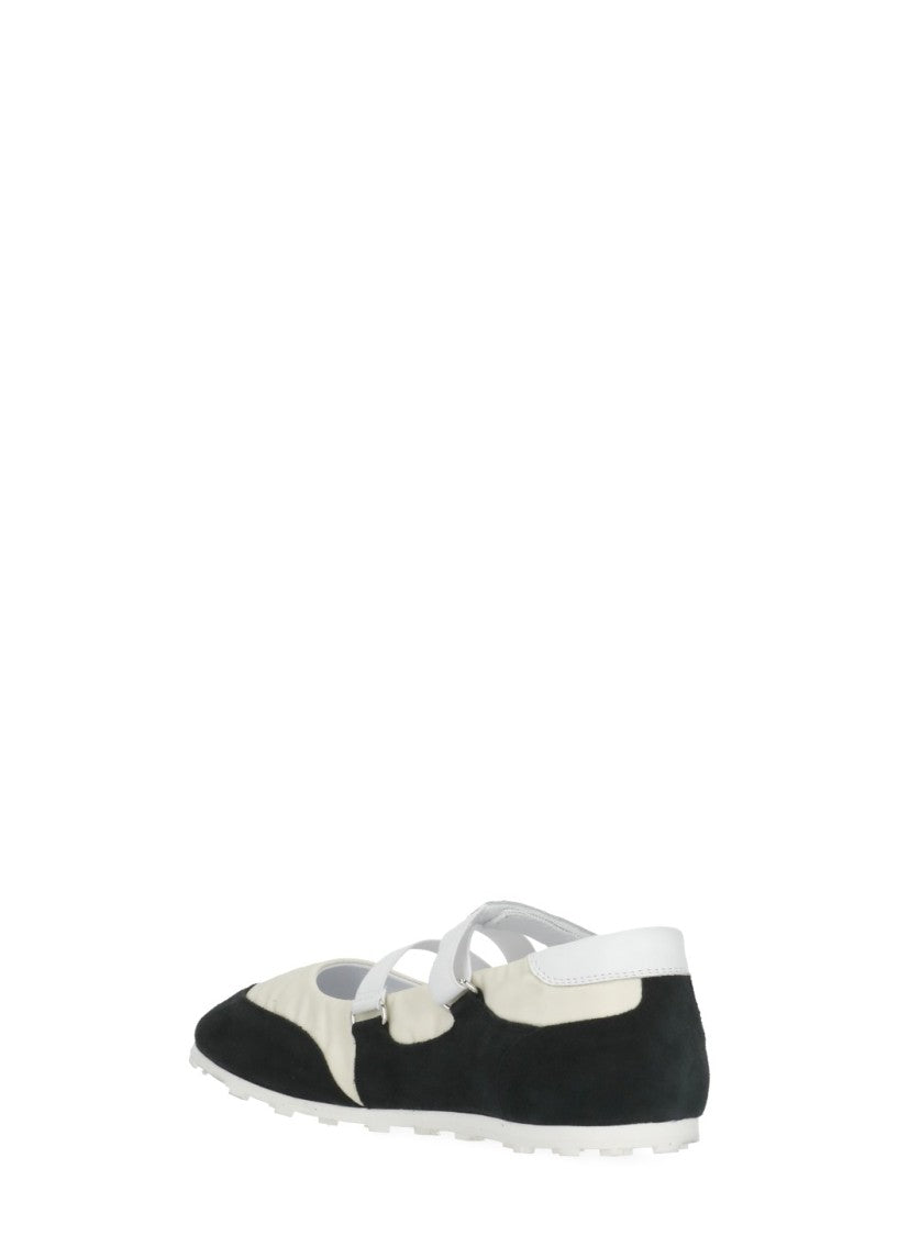 Marni Ivory Soccer Retro Leather Ballet Flats