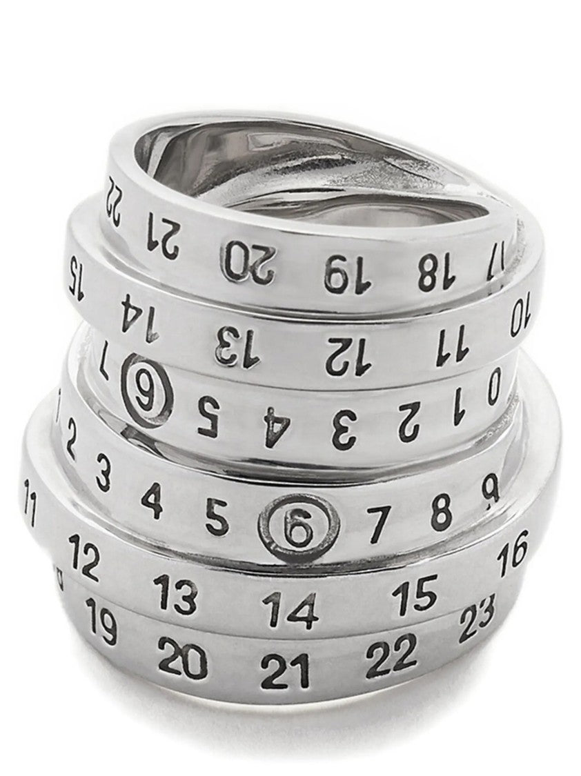Mm6 By Maison Margiela Silver Logo Ring With Interlocking Circle Design
