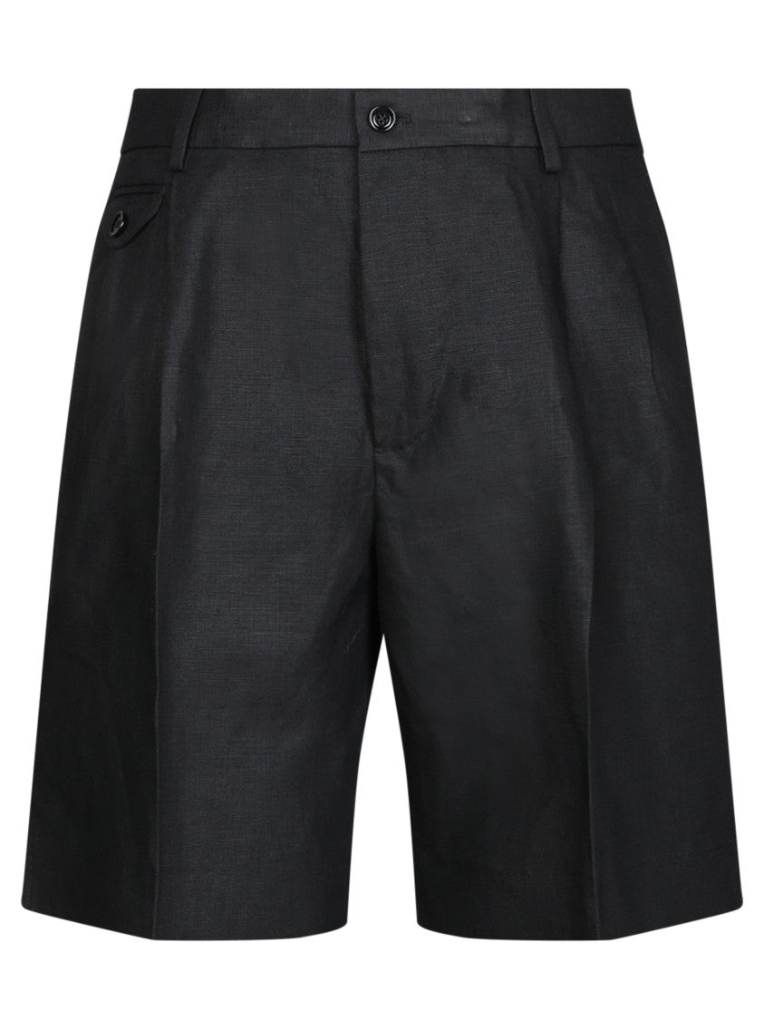 Dolce & Gabbana Tailored Black Linen Trousers With Elevated Design