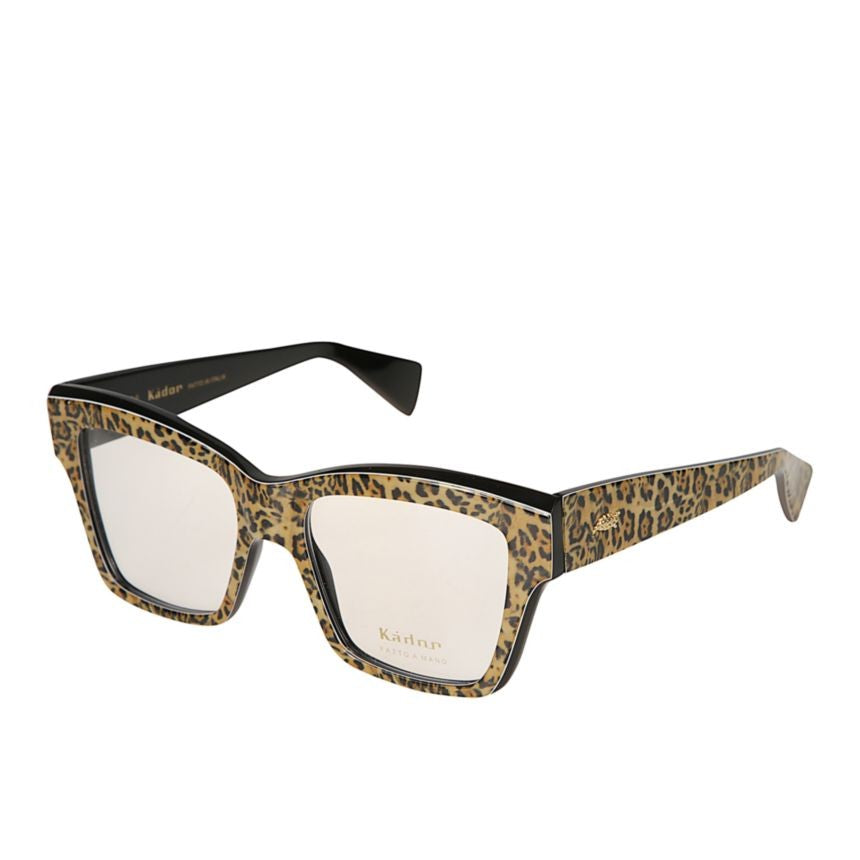 Kador Charm Rectangular Leopard Print Eyeglasses With Contrasting Temples