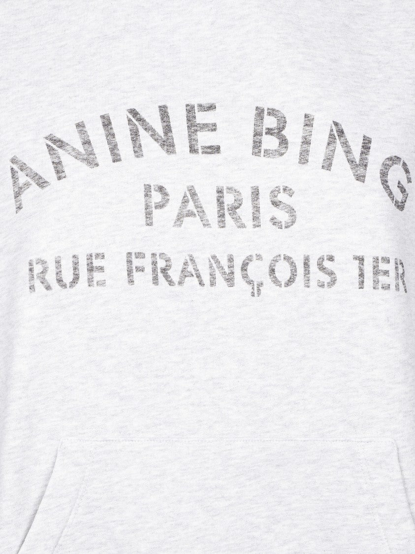Anine Bing Harvey Sweatshirt Paris Stencil Cotton Sweatshirt