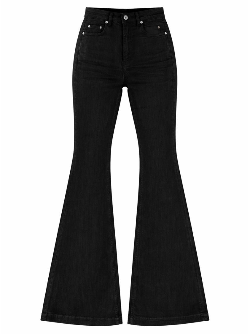 Drkshdw By Rick Owens Bolan High-Waist Dramatic Flare Denim Jeans