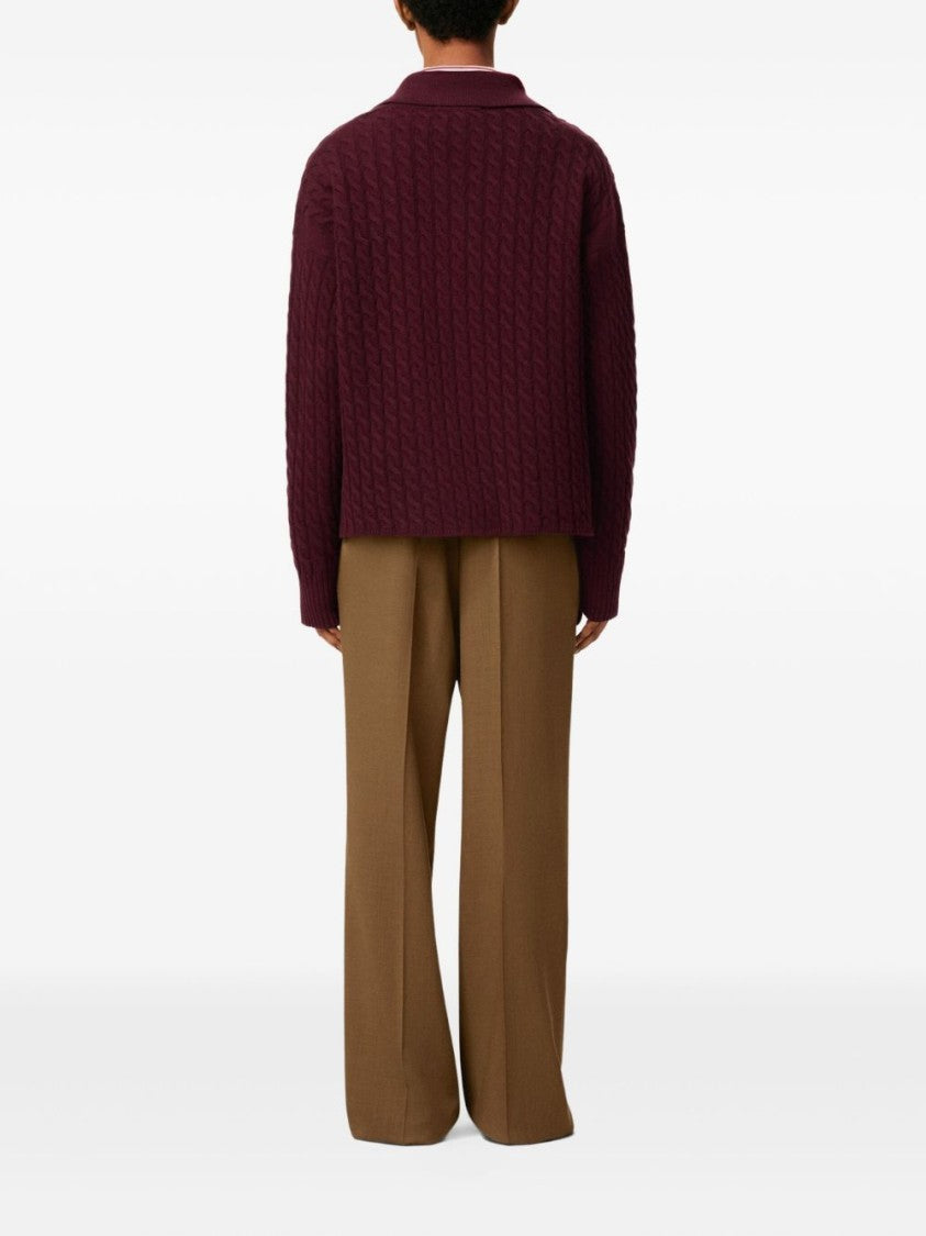 Ami Wool And Cashmere Long-Sleeve Polo Shirt