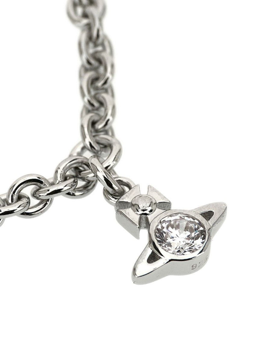Vivienne Westwood Silver-Tone Chain Bracelet With Crystal Charms