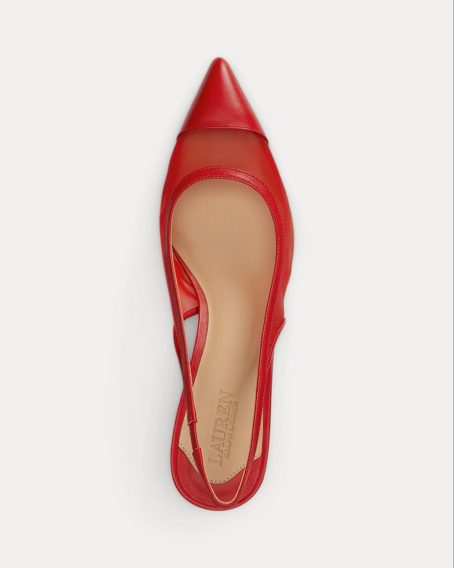 Lauren Ralph Lauren Translucent Mesh Slingback Heels With Pointed Toe
