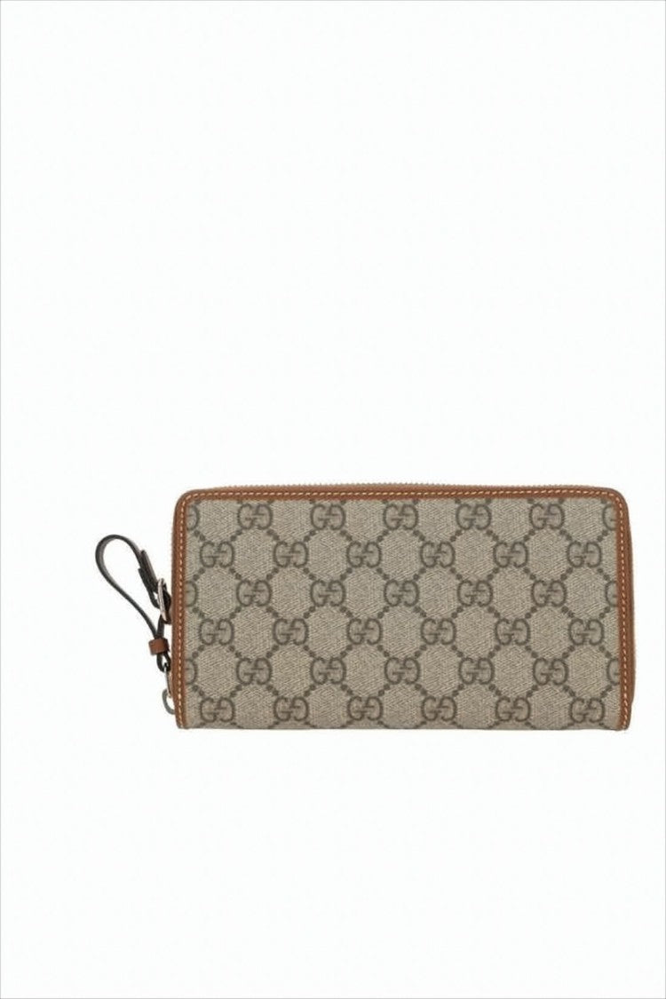 Gucci Interlocking Gg Pattern Canvas Zip-Around Wallet