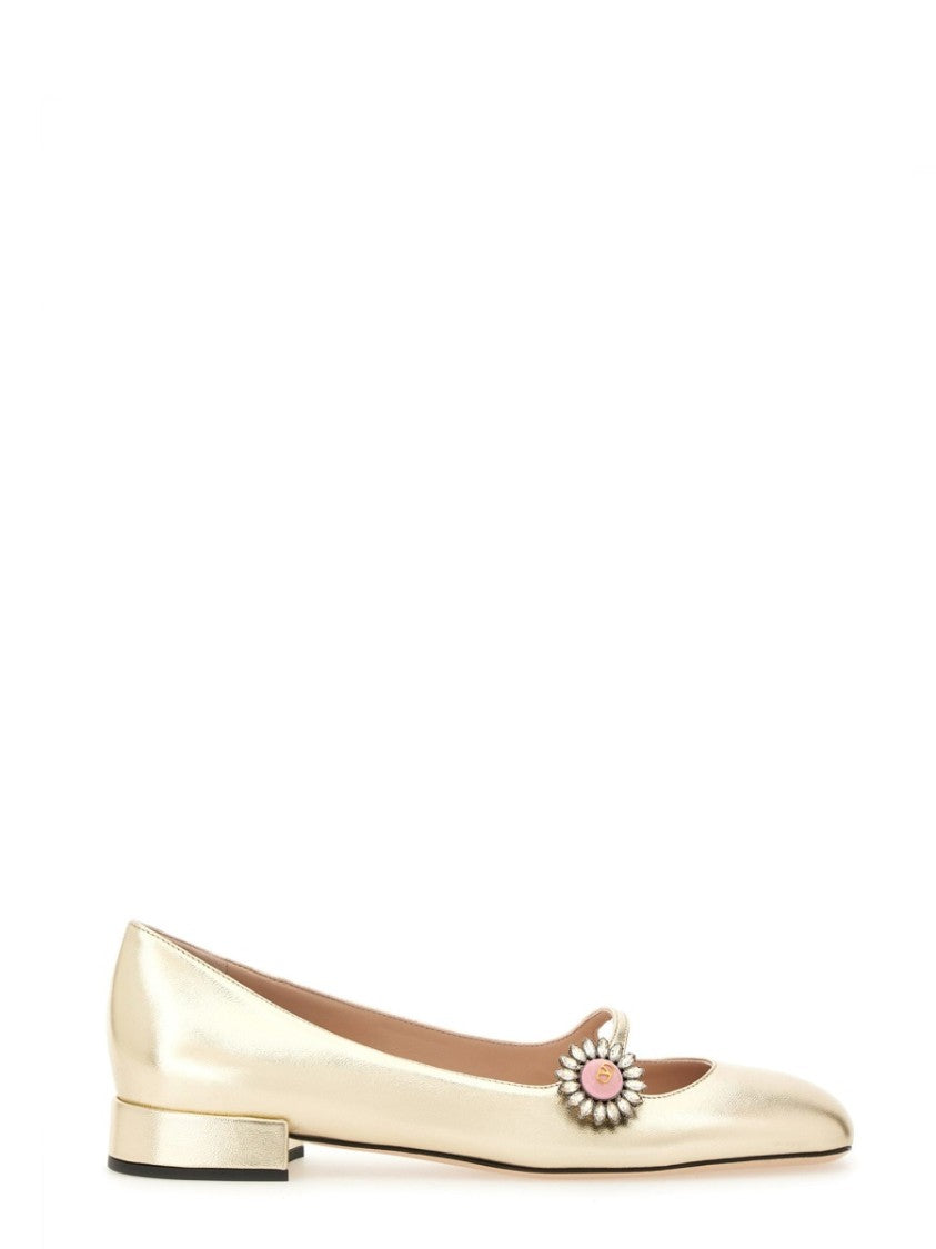 Valentino Garavani "Mary-Jane Preshoes" Ballerina In Kidskin