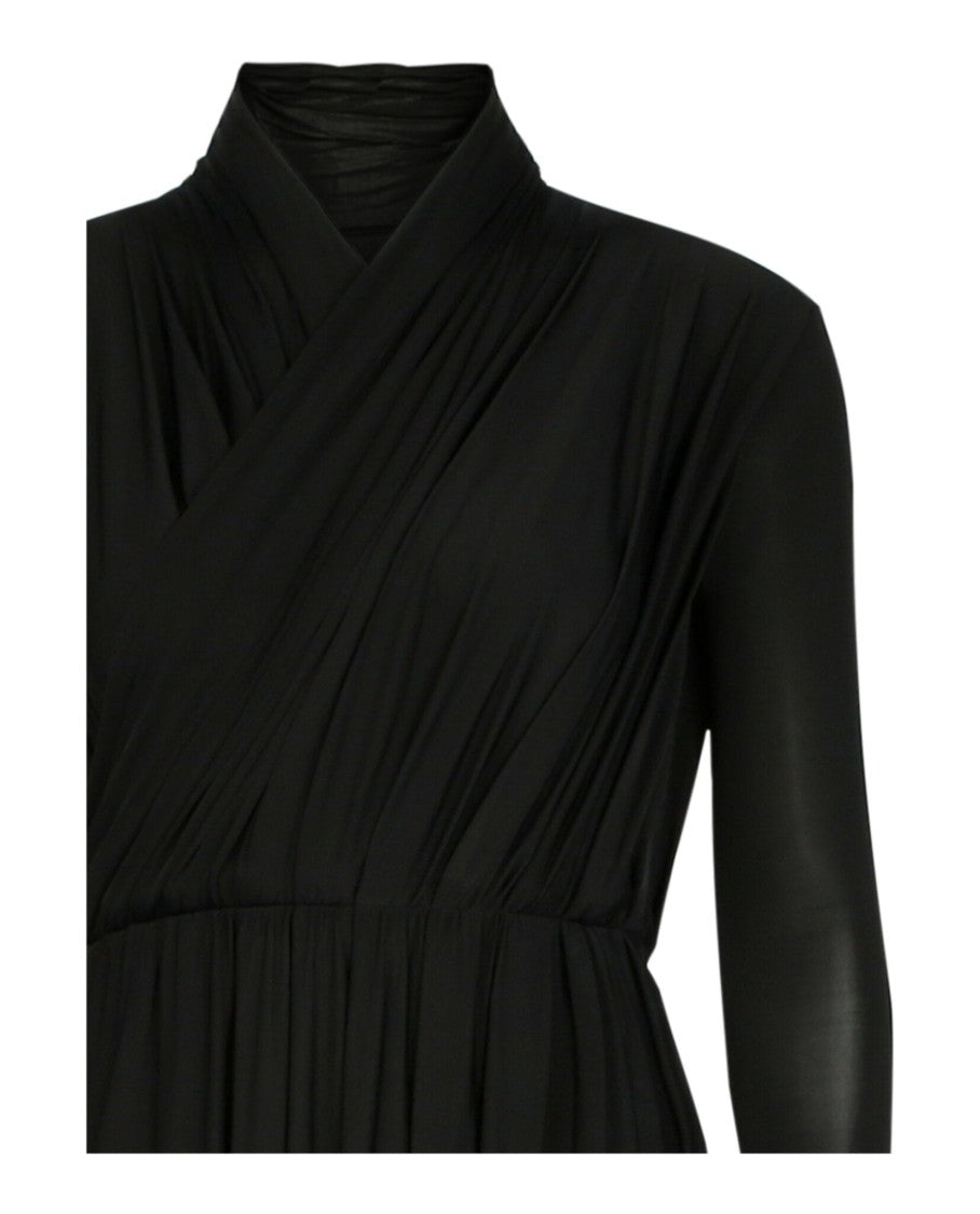 Balenciaga Draped Ruched Midi Dress