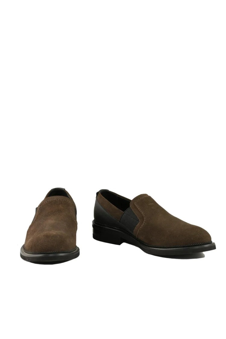 A.Testoni Suede Slip-Ons - Brown