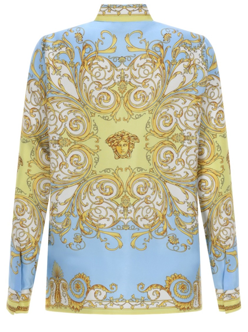 Versace Gold Baroque Central Medallion Silk Shirt